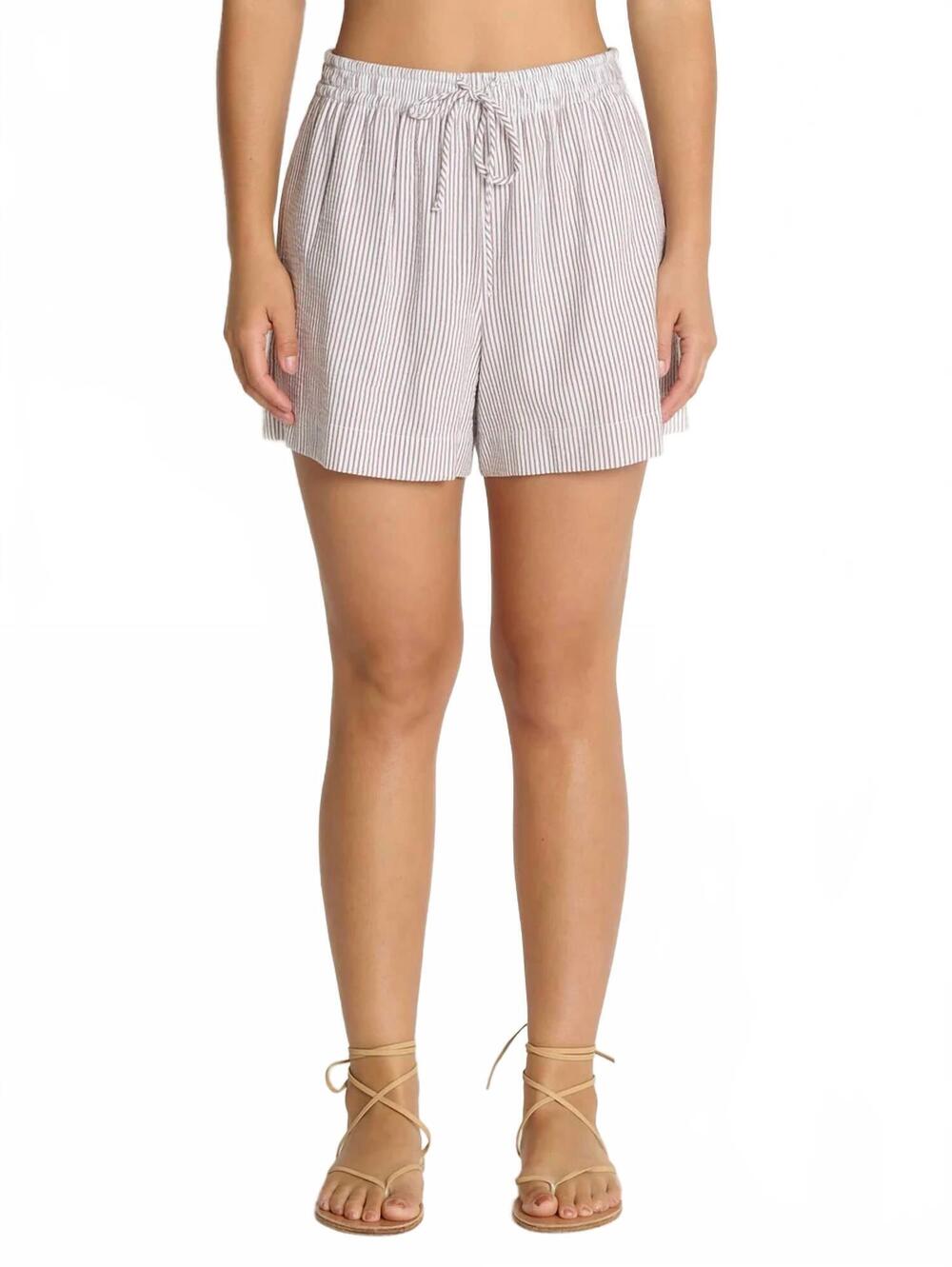 NEW NATION LTD josie pull on short in praline stripe